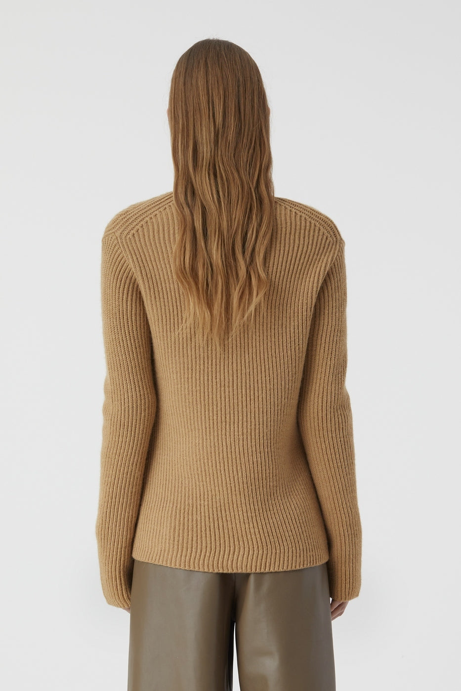 V Cardigan Long Sleeve - Dried Tabaco - Femme