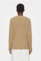 V Cardigan Long Sleeve - Dried Tabaco - Femme