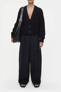 V Cardigan Long Sleeve - Black - Femme