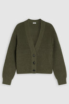 V Cardigan Long Sleeve - Industrial Green - Femme