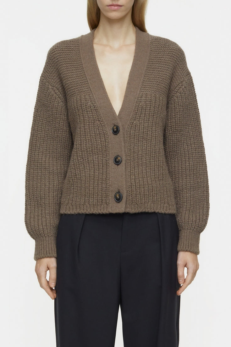 V Cardigan Long Sleeve - Old Pine - Femme