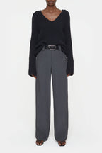 V Neck Long Sleeve - Black - Femme