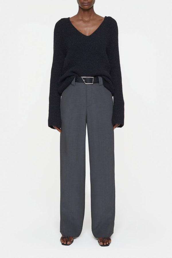 V Neck Long Sleeve - Black - Femme