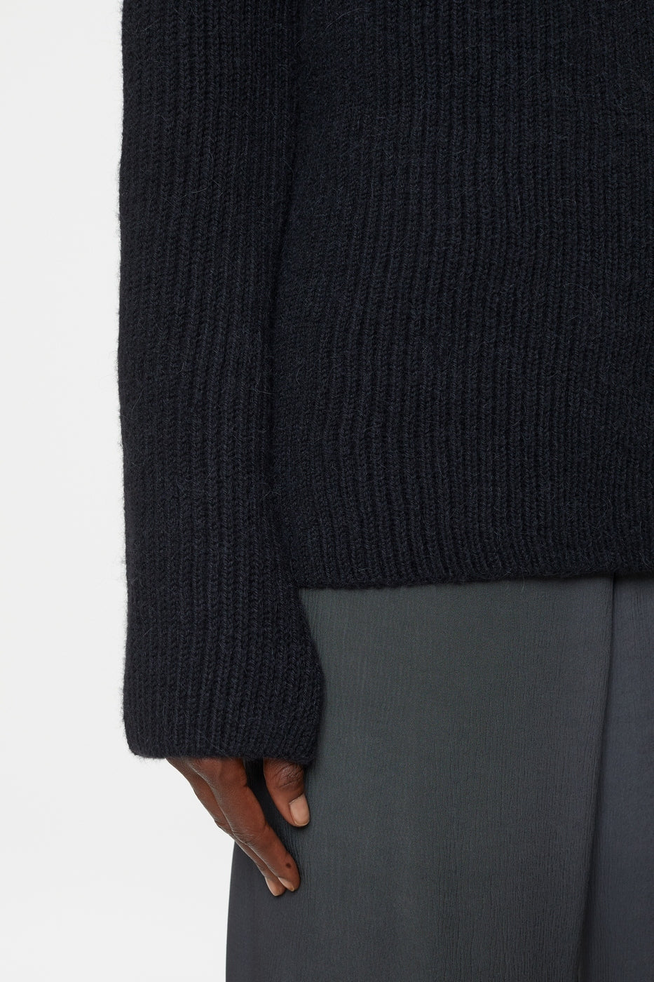 V Neck Long Sleeve - Black - Femme