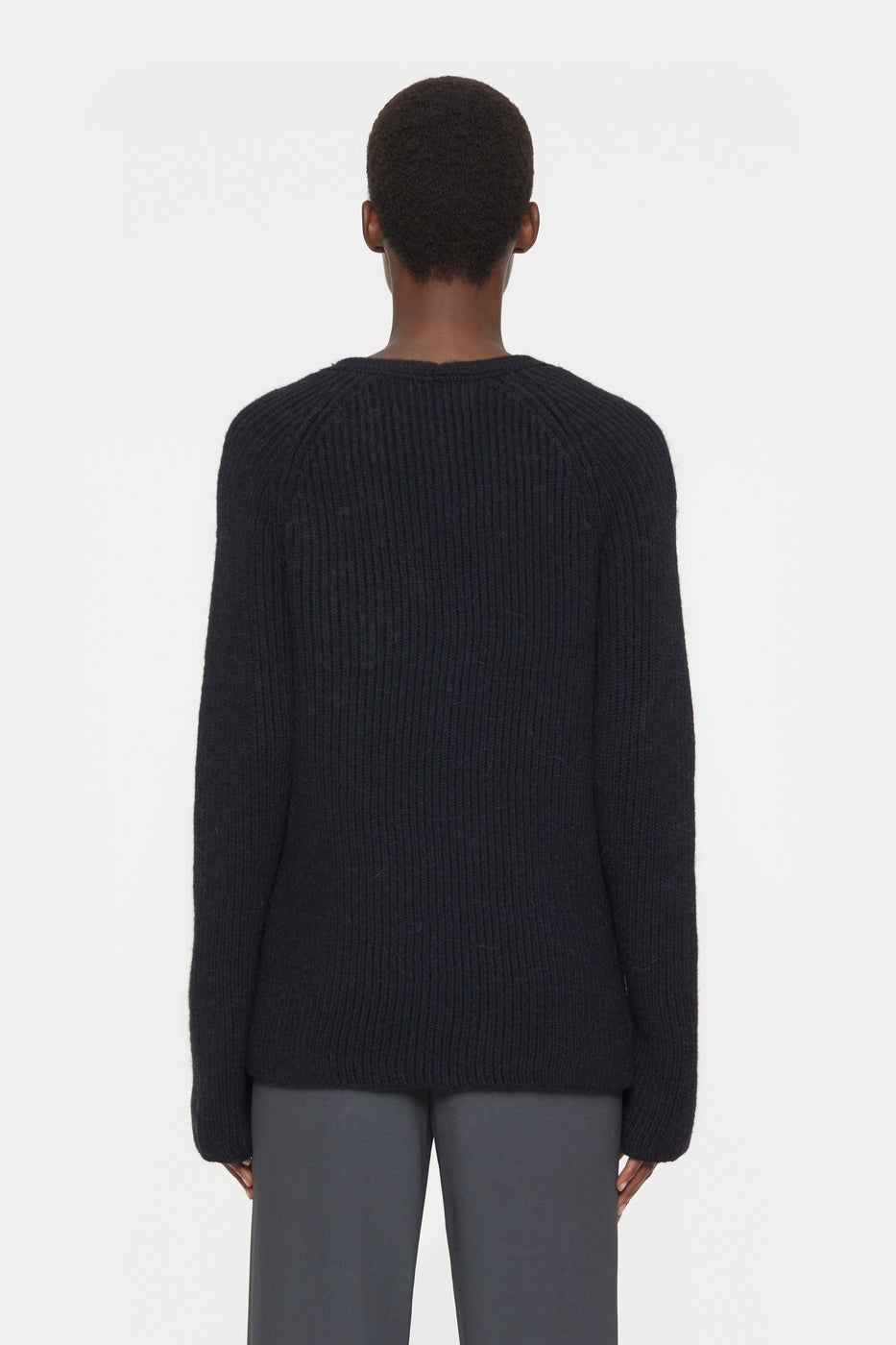 V Neck Long Sleeve - Black - Femme