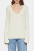 V Neck Long Sleeve - Ivory - Femme