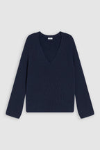 V Neck Long Sleeve - Space Blue - Femme