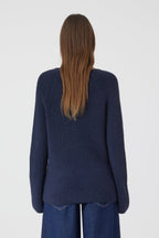 V Neck Long Sleeve - Space Blue - Femme