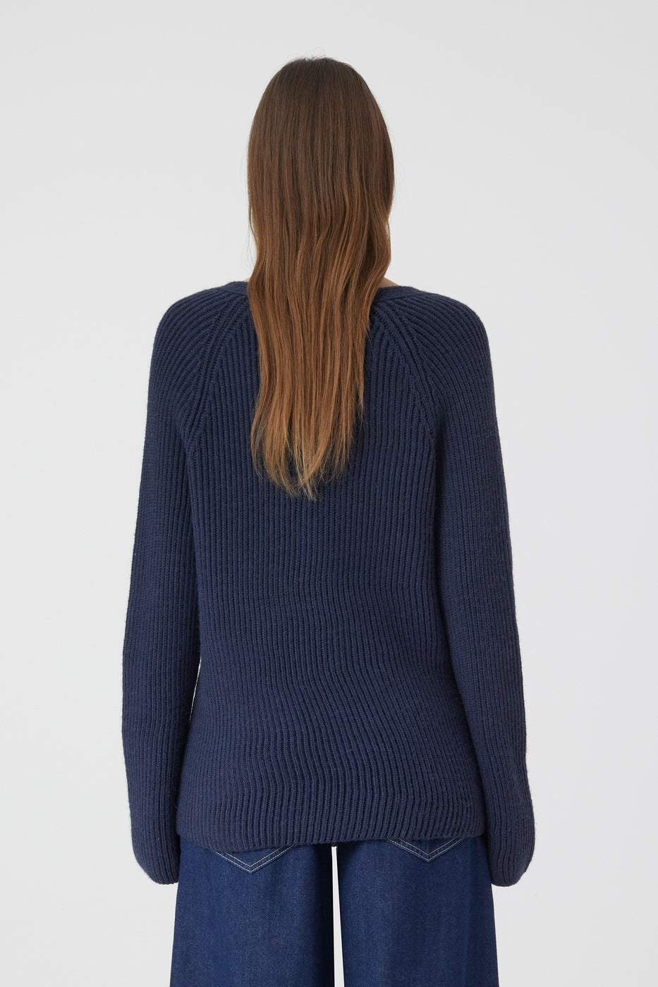 V Neck Long Sleeve - Space Blue - Femme