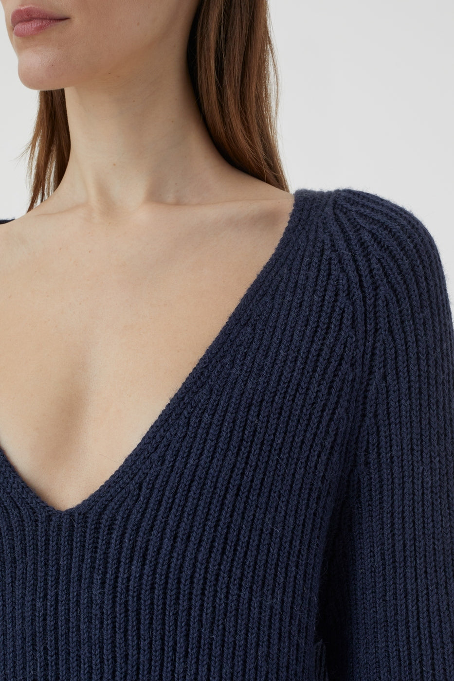 V Neck Long Sleeve - Space Blue - Femme
