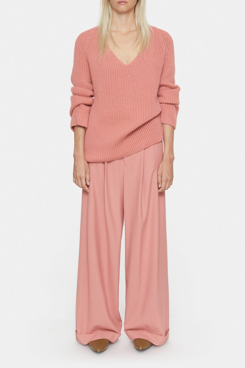 V Neck Long Sleeve - Rose Dust - Femme