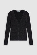 V Cardigan Long Sleeve - Black - Femme