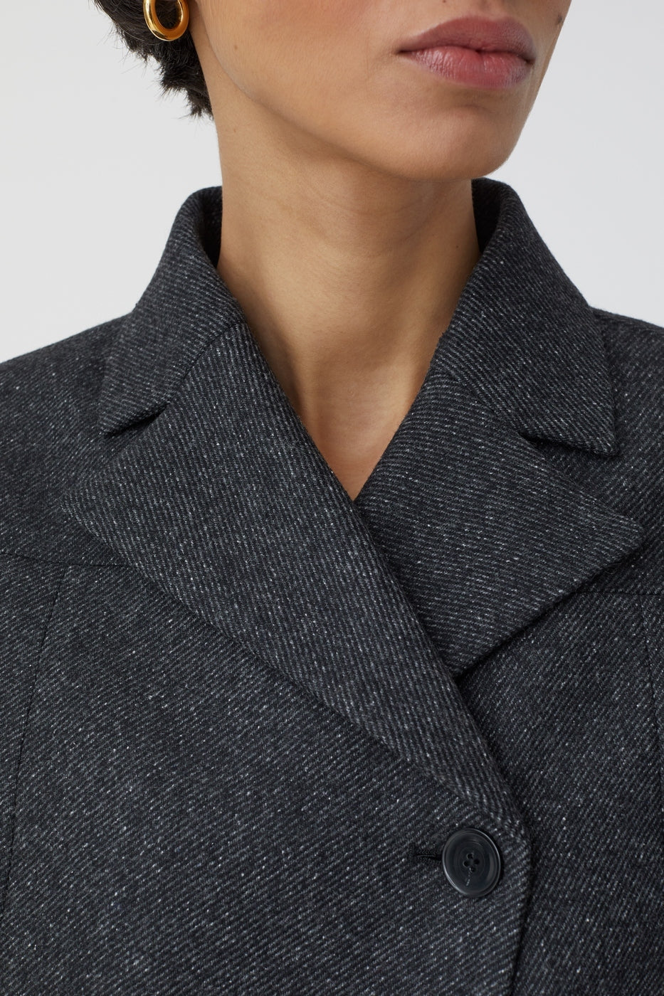 Cropped Blazer - Charcoal - Femme