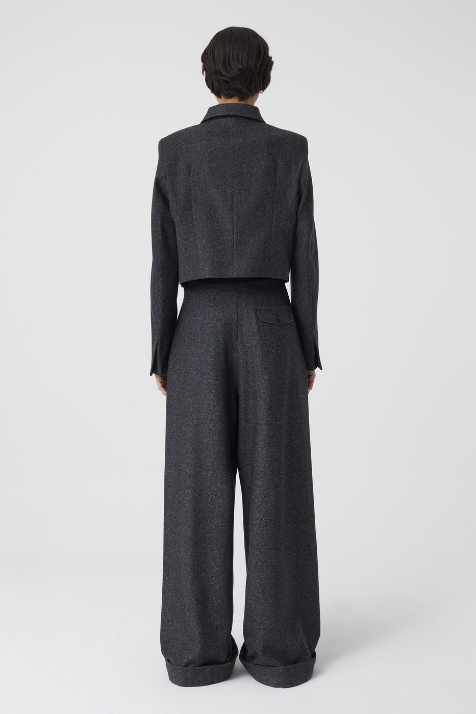 Cropped Blazer - Charcoal - Femme