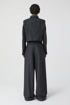 Cropped Blazer - Charcoal - Femme