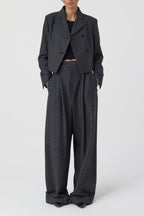 Cropped Blazer - Charcoal - Femme