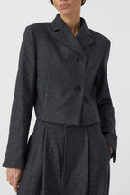 Cropped Blazer - Charcoal - Femme