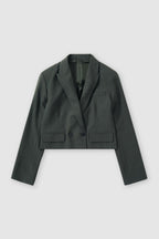 Fitted Blazer - Green Weed - Femme
