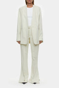 Collarless Blazer - Ivory - Femme