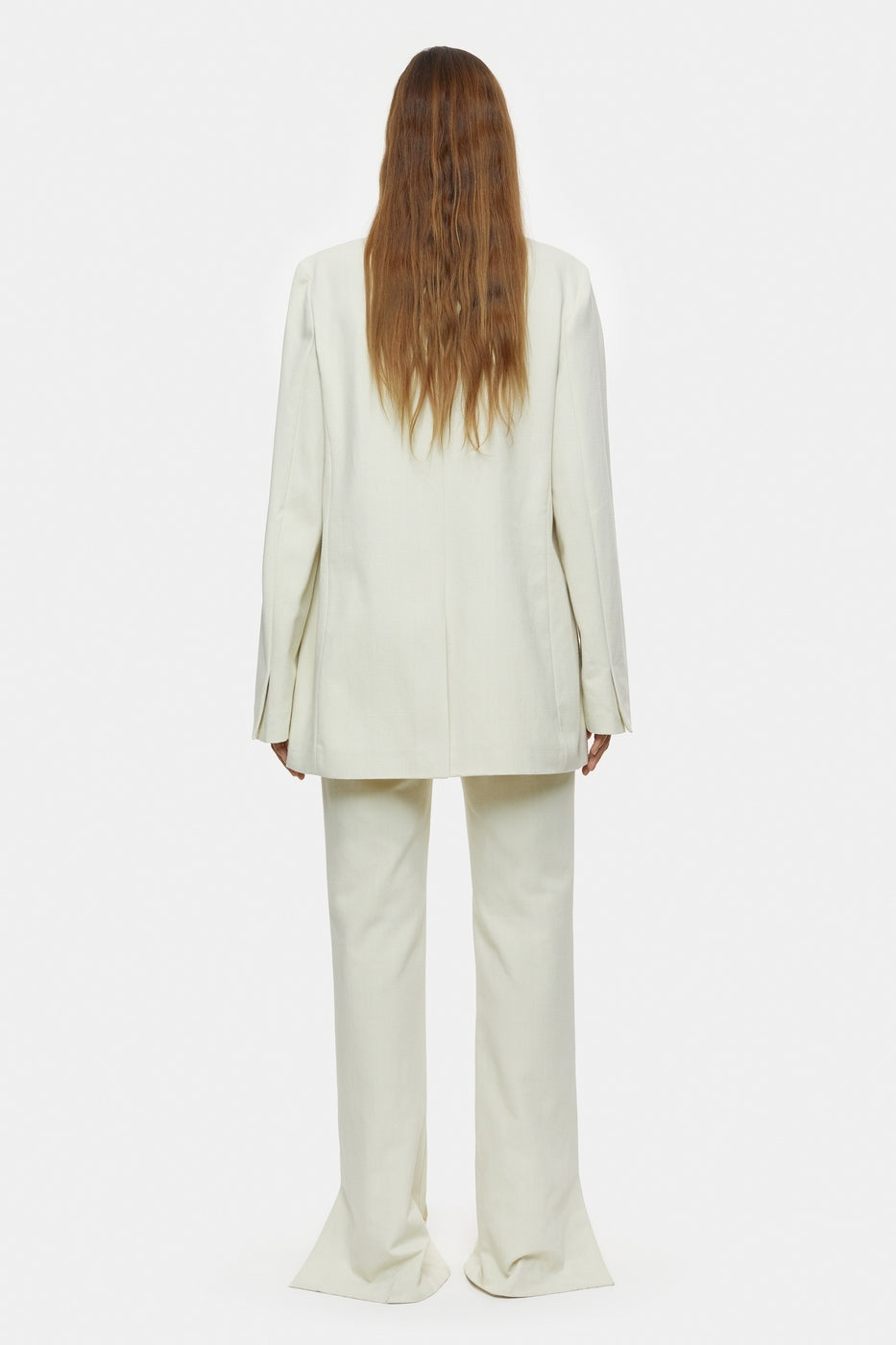 Collarless Blazer - Ivory - Femme