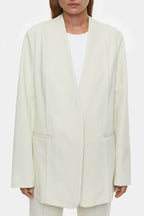 Collarless Blazer - Ivory - Femme