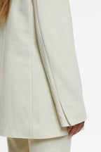 Collarless Blazer - Ivory - Femme