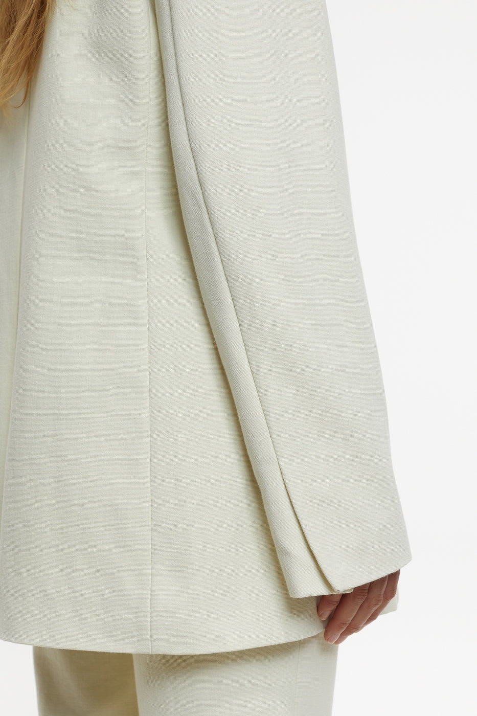 Collarless Blazer - Ivory - Femme
