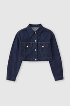 Veste En Jean Boxy  - Dark Blue - Femme