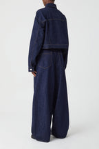 Veste En Jean Boxy  - Dark Blue - Femme