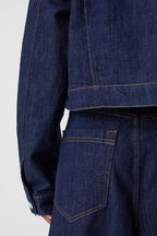 Veste En Jean Boxy  - Dark Blue - Femme