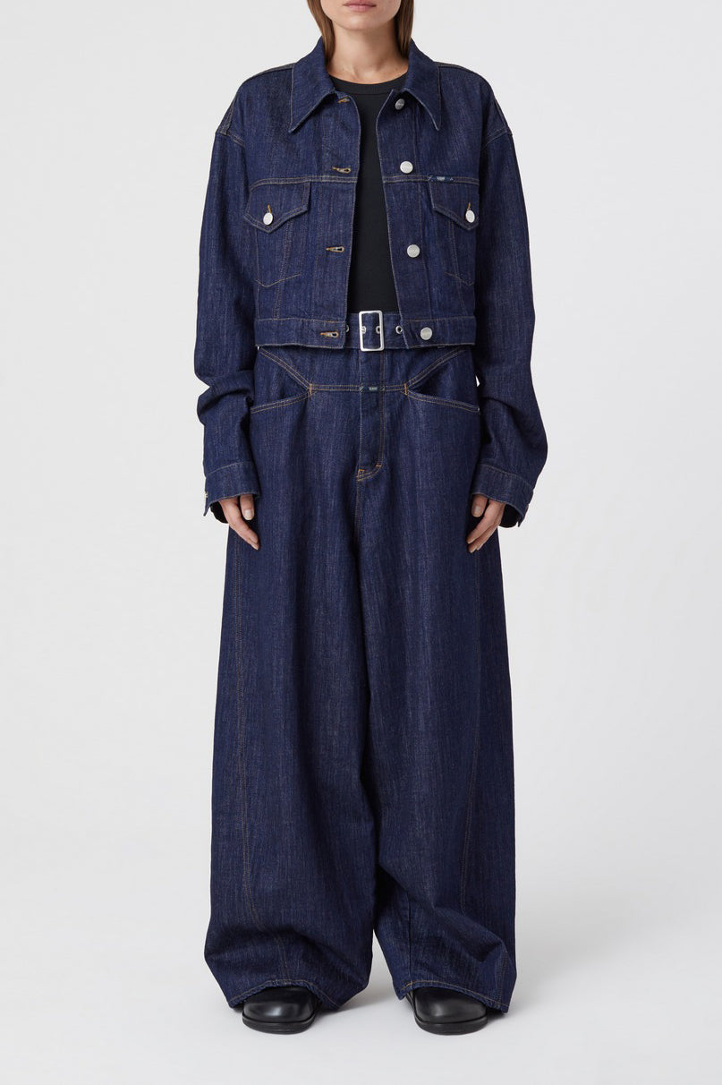 Veste En Jean Boxy  - Dark Blue - Femme
