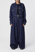 Veste En Jean Boxy  - Dark Blue - Femme