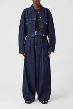 Veste En Jean Boxy  - Dark Blue - Femme