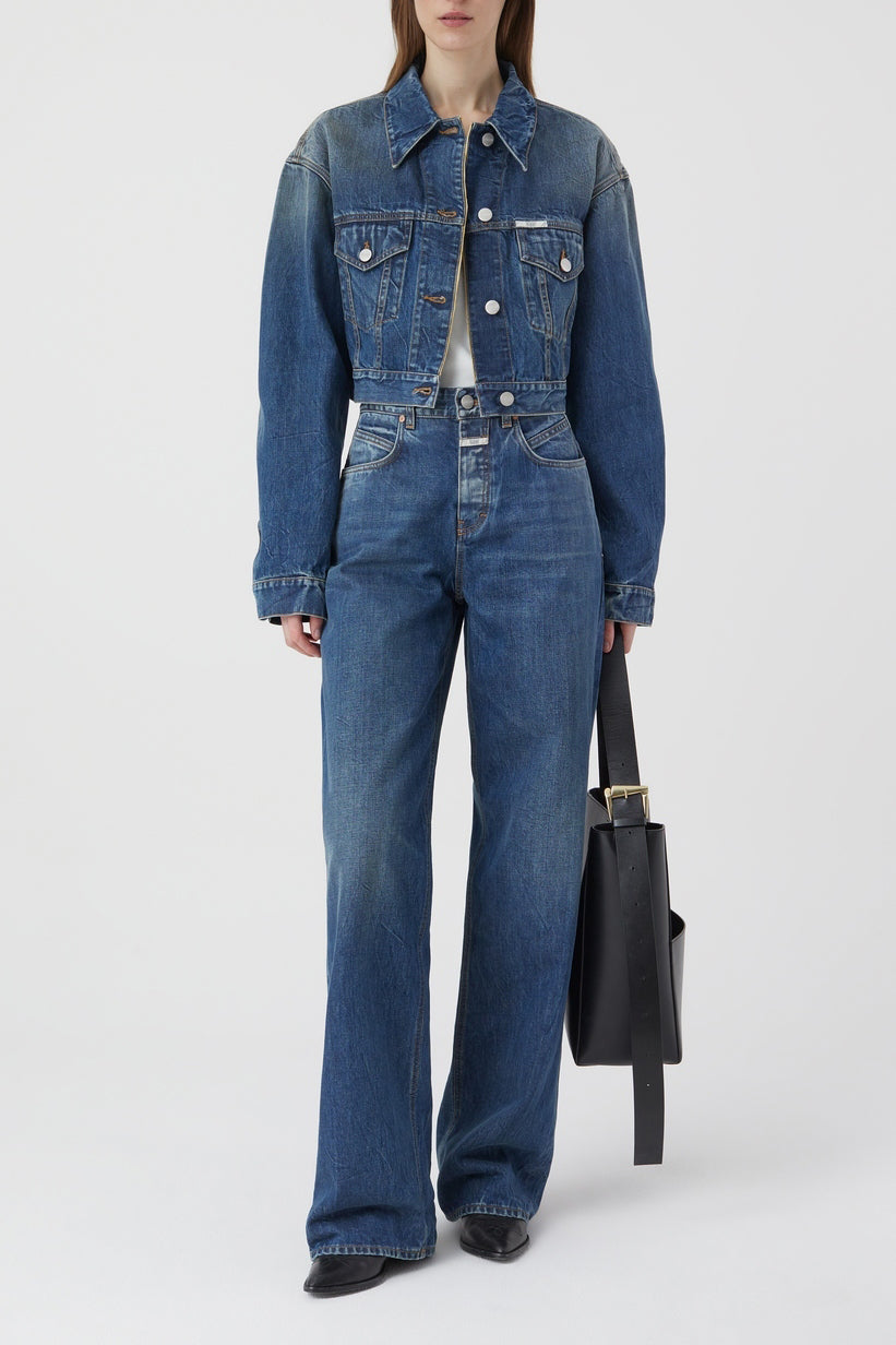 Veste En Jean Boxy - Mid Blue - Femme