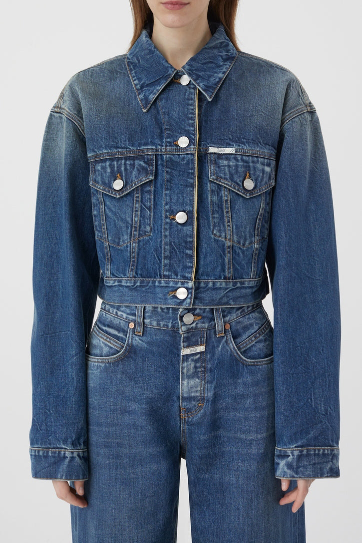 Veste En Jean Boxy - Mid Blue - Femme