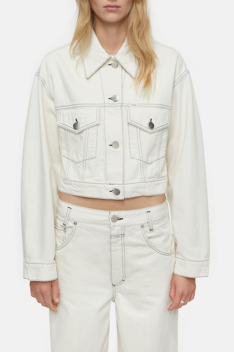 Veste En Jean Boxy - Ivory - Femme