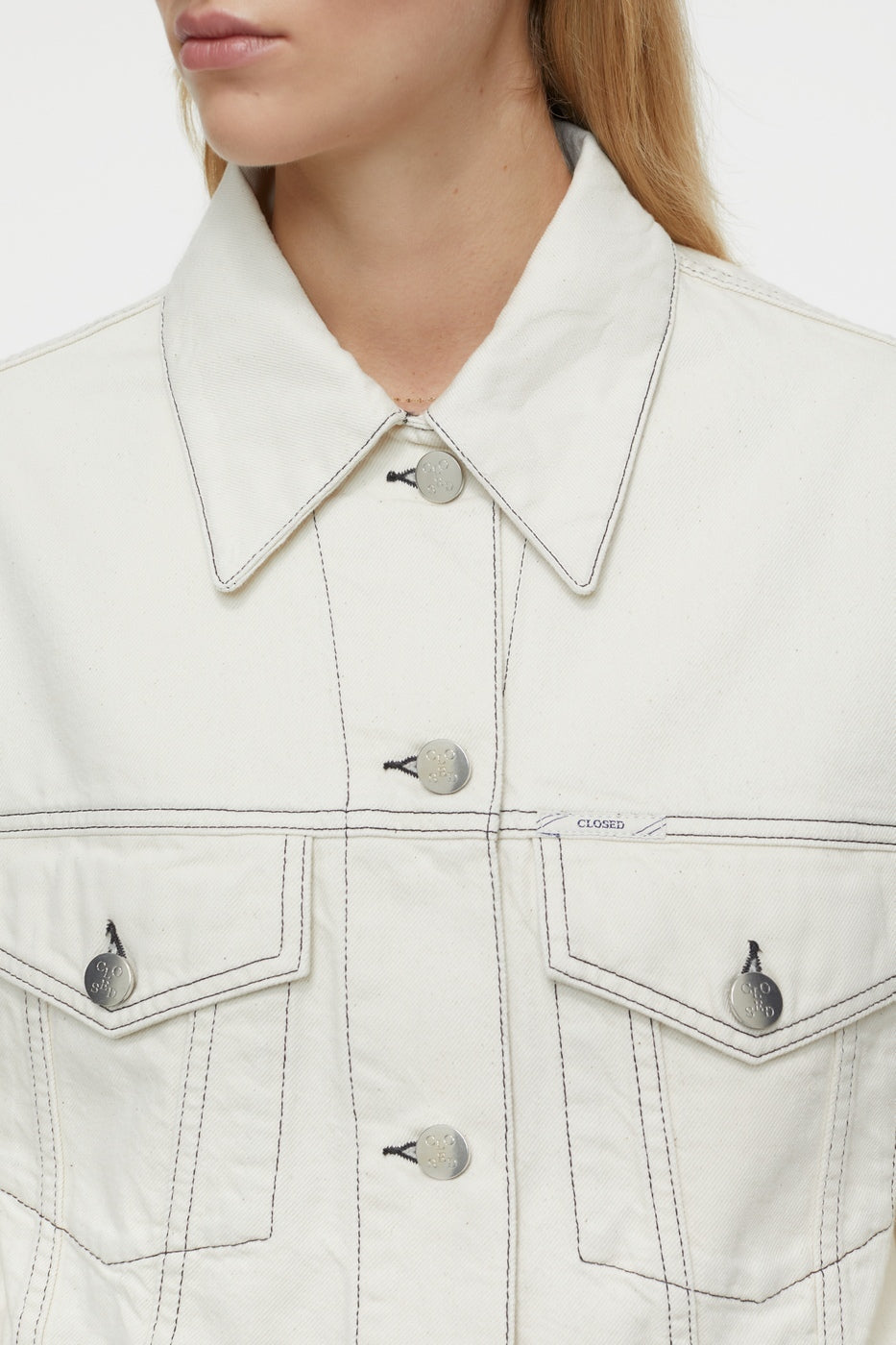 Veste En Jean Boxy - Ivory - Femme