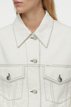 Veste En Jean Boxy - Ivory - Femme