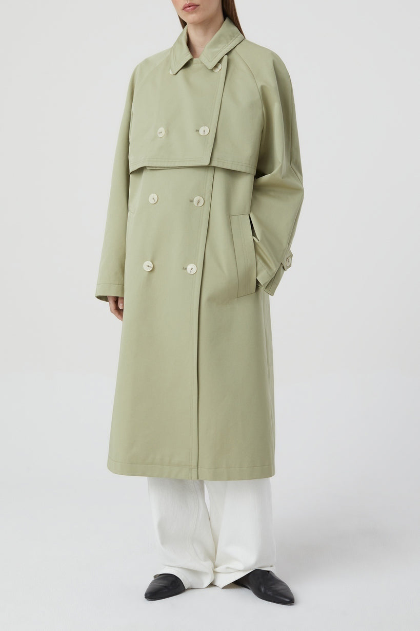 Trench-Coat Trois En Un - Light Moss Green - Femme