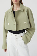 Trench-Coat Trois En Un - Light Moss Green - Femme