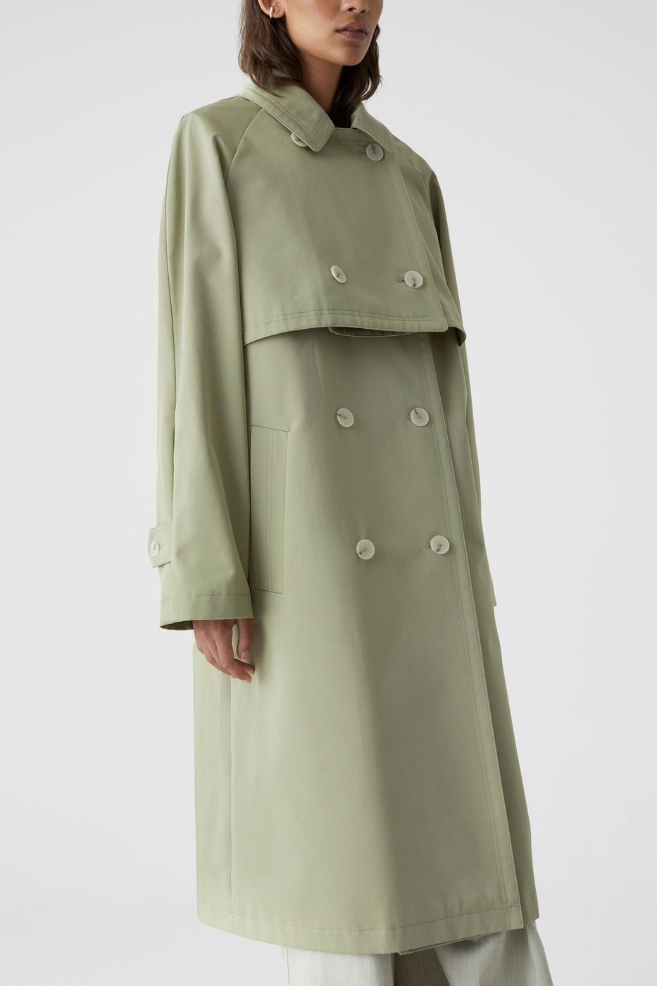 Trench-Coat Trois En Un - Light Moss Green - Femme
