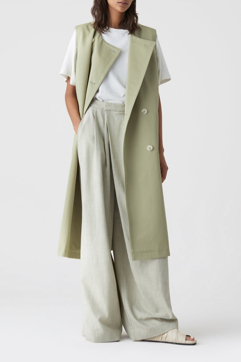 Trench-Coat Trois En Un - Light Moss Green - Femme
