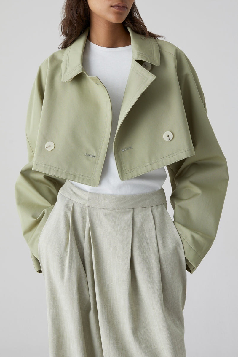 Trench-Coat Trois En Un - Light Moss Green - Femme