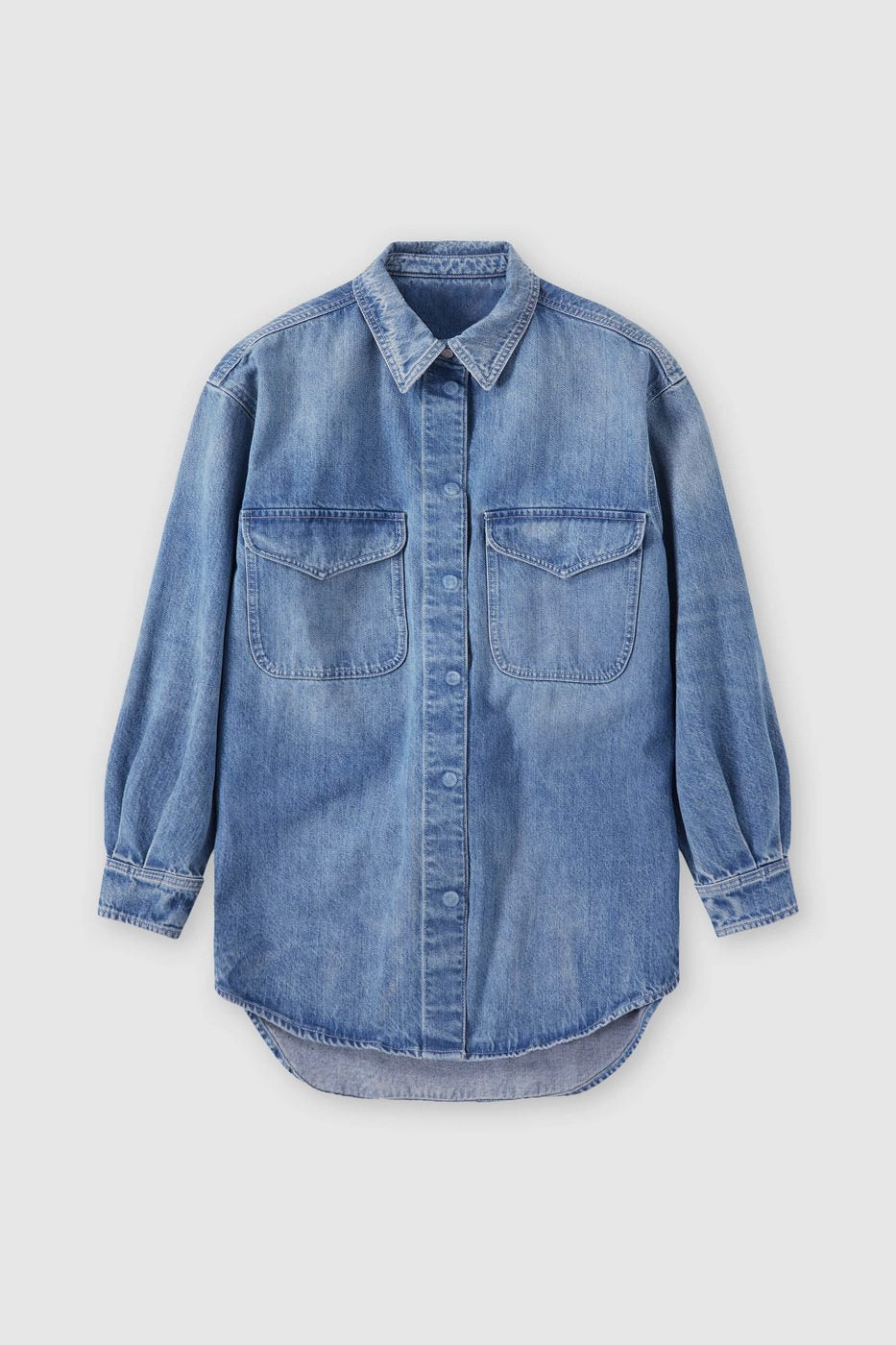 Denim Overshirt - Mid Blue - Femme