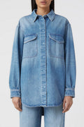 Denim Overshirt - Mid Blue - Femme