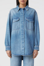 Denim Overshirt - Mid Blue - Femme