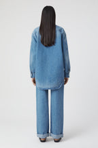 Denim Overshirt - Mid Blue - Femme