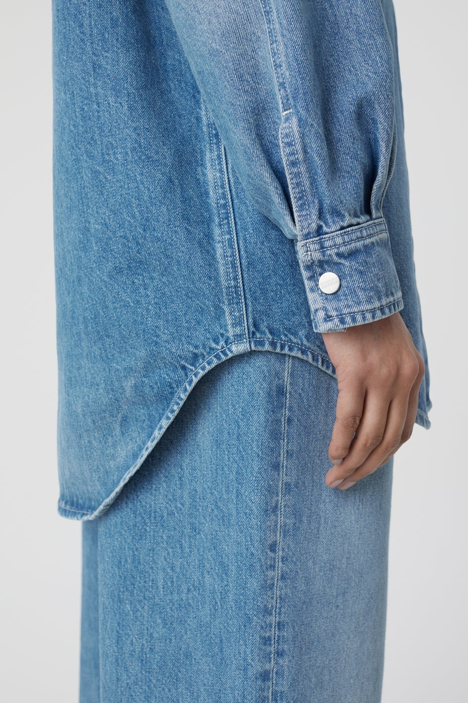 Denim Overshirt - Mid Blue - Femme