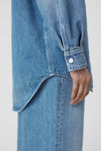 Denim Overshirt - Mid Blue - Femme