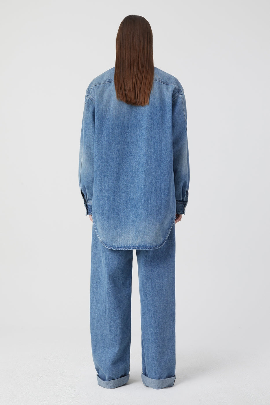 Denim Overshirt - Mid Blue - Femme
